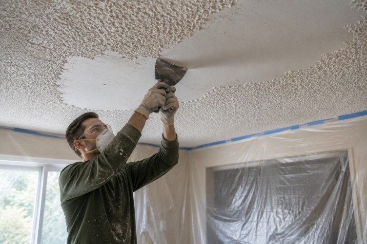 How to Remove a Painted Popcorn Ceiling Without Damaging the Drywall